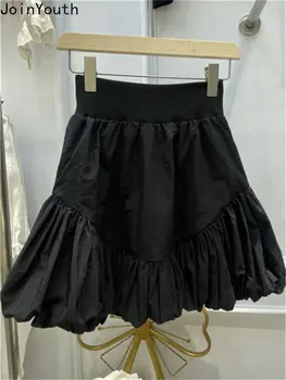 2023 Faldas Mujer De Moda de la Moda de las Faldas para las Mujeres Túnica de Cintura Alta Volantes Jupe Dulce Volantes de Verano Saia coreano Mini Falda