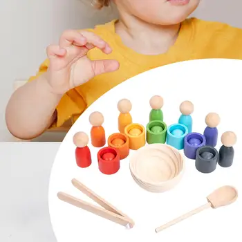 en Tazas de Montessori 7 color Preescolar Sensorial Juguetes Juego de mesa